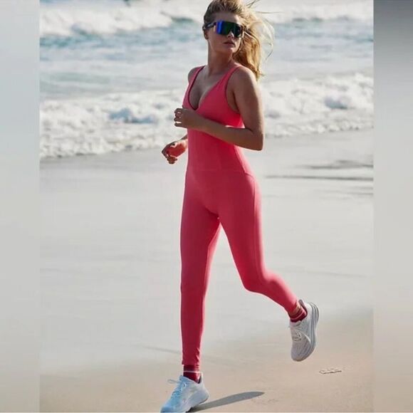 Free People Pants - NWOT Free People Movement Never Better One-Piece Jumpsuit in Neon Coral size XS